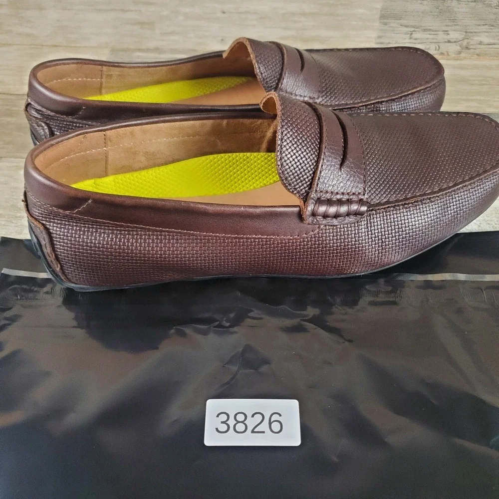 Florsheim Motor Mens‎ Penny Loafers Sz 12 W Brown Leather Slip On Round Toe